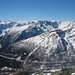 Depuis le Col Ouest de Barasson. Saint-Rhémy est à gauche, en dessous. Au fond, le Grand Paradis