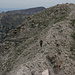 Vorgipfel Precipice Peak - Blick zum nordöstlich gelegenen Hauptgipfel. Man beachte die losen Felsbrocken neben dem Grat.
