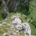 Gipfelgrat Hundstein, rechts an der Felswand die Westrinne