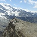 das zweite herrliche Panorama; Fletsch-, Lagginhorn und Weissmies werden sichtbar