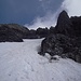 Le couloir enneigé permettant de rallier le glacier de la Tour Salière