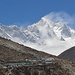 der Wind treibt Schneewolken in den Himmel, Lhotse uns Lhotse-Südwand