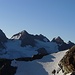 Schneeglocke und Silvrettahorn im Aufstieg zum großen Litzner, rechts die markante Schattenspitze