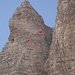 Zwei Bergsteiger unterhalb Sass Pordoi