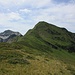 Blick nach Süden. Leider waren uns diese Gipfel heute zu schwierig. Vorne: Tête de l'Aulp. Hinten: Mont Charvin.