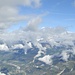 immer besser wird die Sicht ins untere Wallis;
noch verstecken sich die Berge um Leukerbad in den Wolken - gut erkennbar ist der Illgraben