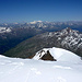 Fern-Panorama West: die Berninagruppe, links davon der Monte Disgrazia.