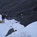 Abgeschliffener Fels beim Wiedereinstieg in die Spaltenzone des Langgletschers bei 2700m beim Abstieg
