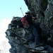 Überhängende Kletterstelle kurz unter dem Fürhörnli (Foto: [U Alpin_Rise])