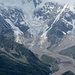 Monte-Rosa Ostwand <br />In der Mitte der Monte-Rosa Gletscher<br />Rechts Marinelli Couloir
