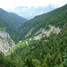 Ausblick von der Ganalpe ostwärts über das Vomper Loch hinaus ins Inntal