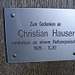 Gedenktafel für Christian Hauser: Erster Begeher (1.8.1958) und Begründer der Idee Wägital-Rundtour