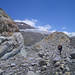 Ein geologischer Leckerbissen - der abschmelzende Gletscher gibt die Stockchnubel-Mélangezone frei.