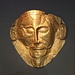 <b>Maschera mortuaria di Agamennone.<br />È il pezzo più famoso del Museo archeologico nazionale di Atene.</b>