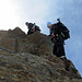 Kurzer Kletterspass am Gipfelaufbau der Großen Zufallspitze