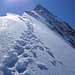 Die letzten Meter hinauf zum Piton des Italiens. Hier war der Schnee wieder fest und die Spur hervorragend!