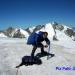 Auf dem Piz Palü-Hauptgipfel (3901m). Auf älteren Karten ist eine Höhe von 3905m zu finden, inzwischen hat der Berg wohl einige Meter seiner Eiskappe verloren.