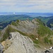 Der Blick über die nördliche Alpsteinkette bis zum Bodensee.