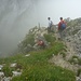 Abstieg über die Zahme Gocht. Das Wetter macht nun endgültig zu.