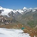 Tutto completto: Monte Cevedale mit den Zufallspitzen, Königsspitze, Zebru und Ortler.