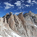 Im Aufstieg zwischen Trail Camp und Trail Crest (in den "Switchbacks") - Blick zum Kamm zwischen Trail Crest und Mount Whitney. Links: Trail Crest.