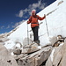 Im Abstieg zwischen Gipfel Mount Whitney und Trail Crest - Während der Querung des Schneefelds südwestlich des Gipfels.