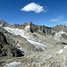 Von links: Die Dammazwillinge, das Gletschhorn und der Winterstock, davor der Tiefengletscher. Vor dem Tiefengletscher das "Strahlengrätli".