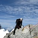 Kletterer kurz vor dem Gipfel des Piz Bernina