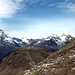 Rückblick auf das Unterrothorn, im Hintergrund Matterhorn, Dent Blanche und Ober Gabelhorn