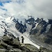Vadret da Morteratsch, Piz Agüzza, Piz Bernina (leider im Nebel)