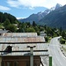 In Chamonix: herrlicher Blick auf "les Drus" bzw. Aiguille Verte (4122m) dahinter, von unserem Hotelzimmer aus fotographiert