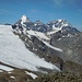 Gran Zebru, Monte Zebru und Ortler hinter Gletscherzungen