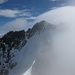 Piz Bianco, der Bernina selber ist in den Wolken