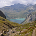 Rückblick zum Lago Vannino in der Aufstieg zum Passo di Nefelgiù