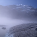 Nebel, Monte Rosa und der sich entleerende Gornersee