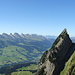 Ausblick vom Tristen: Am Zehenspitz vorbei gleitet der Blick über die Churfirsten zu den Glarner Alpen