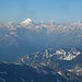 Gipfelaussicht vom Doldenhorn (3638m) zu den Walliser 4000er. 