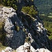 Felsige Stelle im Lumberger Grat