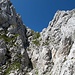 Il canalino roccioso prima della cima