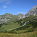 Blick von der Schesaplanahütte zur Gross Furgga, links Tschengel, rechts Hornspitz