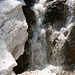 der Wasserfall: links davon der Einsteig zum Klettersteig