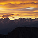 Sonnenuntergang II mit Blick Richtung Mont Blanc-Gegend (u.a. mit Dent du Geant, Grandes Jorasses,diversen sonstigen Aiguilles)