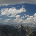 Ausblick von der Parseierspitze nach Westen, links die Wetterspitze, mittig die Freispitze