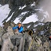 Im griffigen Fels macht das Klettern Spass. Roger und Dominik im Aufstieg.