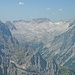 Zoom zum Zugspitzplatt. Links Hochwanner, mittig Schneefernerkopf, rechts Zugspitze. Gut zu erkennen sind die kläglichen Reste des Schneeferners.