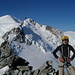 Summit shot, with Mont Blanc in background and Maudit in the middle