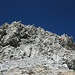 leichte Kletterei beim Gipfelaufbau der Roten Platte