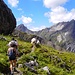 Abstieg vom Galtseitejoch, Blick zu Parzinnspitze, Gufelseejoch, Kogelseespitze, Plattigspitzen