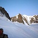 hier erscheint der Mont Blanc nur als Vorgipfel unseres Tagesziels