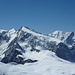 Blick zu Signalkuppe, Zumsteinspitze, Dufourspitze und Liskamm